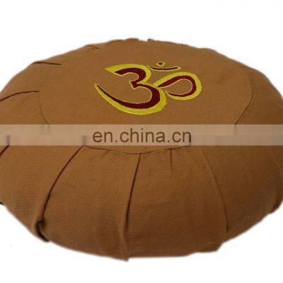 Buckwheat Flax Seed Filled Embroidered Zafu Cushions Made in India photo-3