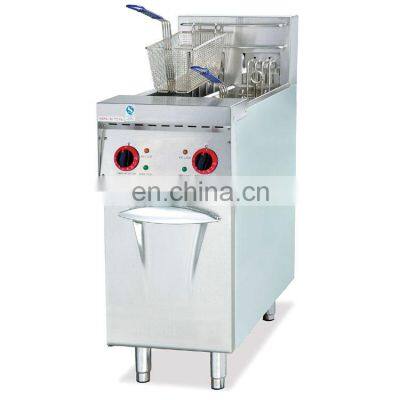 commercial electric deep fat fryer with 2 tanks and 2 baskets for restaurant kitchen