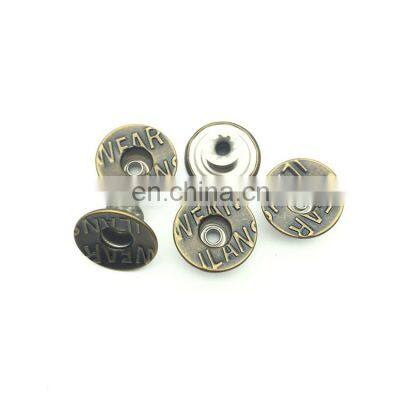Round Antique Brass Shank Metal Para Jean Pants Button/Jersey Largo Con Botones/Boton For Denim photo-5