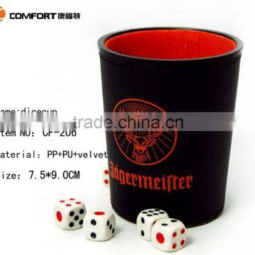 best selling high durable leather custom dice cup with pouch