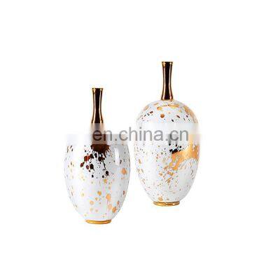 New Chinese Gold-plated Ink-jet Porcelain Vase Ceramic Vase For Home Decoration photo-4