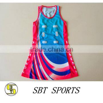 New Cheap Custom Sublimation Uniform Latest Netball Dress