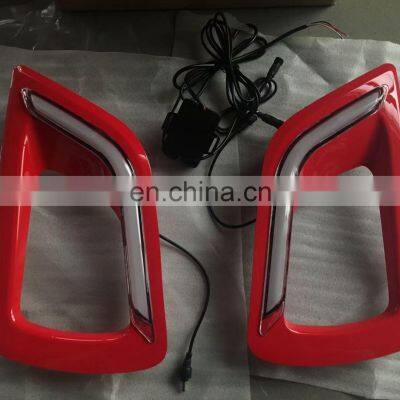 GELING Flashing High LED Red Gloss Cover DRL Lights For Car For NISSAN NAVARA NP300 2015 2016 2017 2018 photo-3