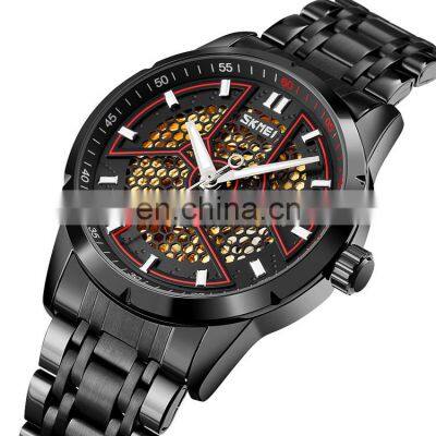 Skmei 9225 Western Men Mechanical Wristwatches Waterproof Luxury Steel Watch Automatic Black