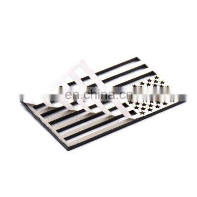 Custom ABS Plastic 123x75MM Black American Flag Side Fender Emblem Badge