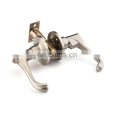 Lever Door Handle Locks Reversible Right and Left Handed Handles Lock Set Iron Black Finish Single Cylinder Deadbolt Handle Lock photo-4