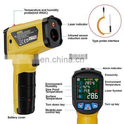 Best Selling Product 800C Non Contact Thermometer Pyrometer -50~800C Cooking Thermometer With Temperature Probe photo-5