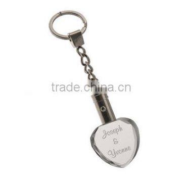 Personalized heart shape keychain crystal heart keychain