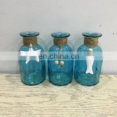 Exclusive Design Bud Vases Wedding Ocean Element Creative Modern Blue Fish Hanging Decoration Flower Glass Vase Home Decor Items photo-2