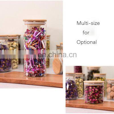 Топ - продавец на Amazon: бамбуковые бутылки для хранения, прозрачные стеклянные банки для специй и продуктов, контейнеры для домашнего хранения и организации вещей на кухне и на столе photo-4