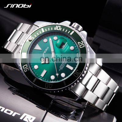 SINOBI Male Watches Luxurious Luminous Pointers Wristwatch with Date Window Custom Logo Watches Factory