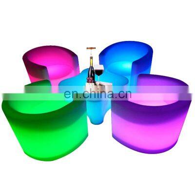outdoor led furniture light up hookah lounge nightclub plastic led furniture set chair table light for party