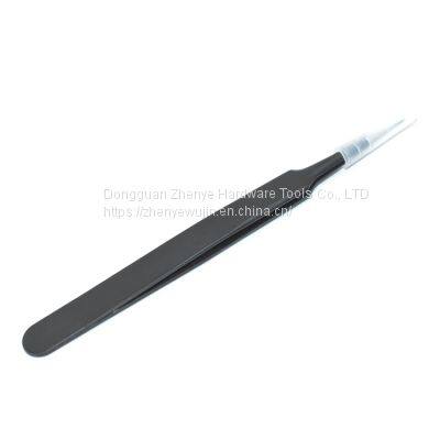 Stainless steel precision esd anti-static tweezers pointed straight head customizable tool bird's nest clip eyelash grafting tweezers ESD-14