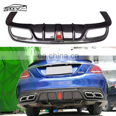 W205 C Class Carbon Fiber CMST Style Rear Diffuser For Mercedes Benz W205 C180 C200 C260 Rear Bumper Lip