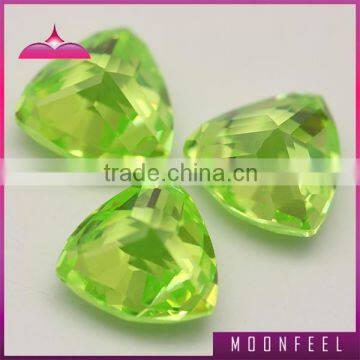 crystal triangle shape green CZ rough