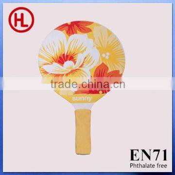 Hign quality cheap Flower OEM promotion gift Hot sale Wooden Beach Racket /beach paddle rackets with beach ball wholesale