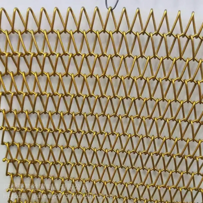 Gold Decorative Metal Coil Aluminium Alloy Wire Screen Mesh Ceiling Curtain Decoration Mesh photo-5