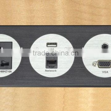 3.5 Vedio VGA Desk Wall Socket / Table Power Plugs For Hotel Furniture