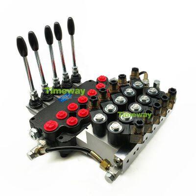 Hydraulic Multi-way Valve P80-5 24V Construction Machinery Parts Vehicle Manual Control Valve