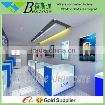 cheap rectangular mobile phone shop interior design decoration showcase for sale