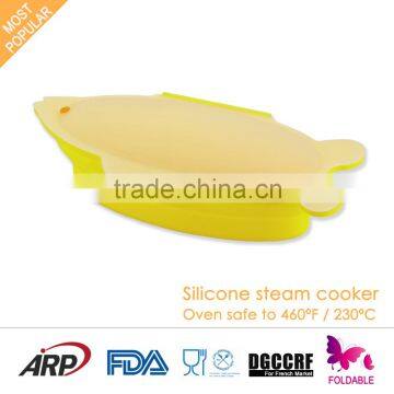 100% Healthy colorful silicone cookware steamer