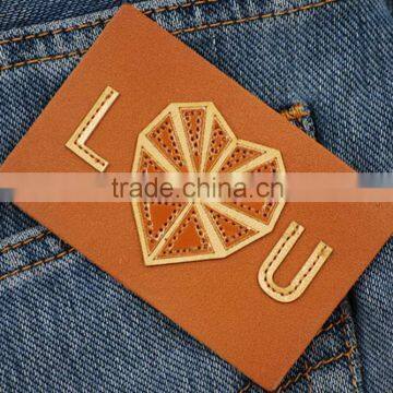 Factory Best Sell Jeans Leather Patches Label photo-3