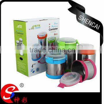 2016 kitchenware ss canister with PVC manufacturer supplier/coffee kitchen canister sets