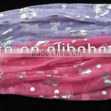 Neck Scarf/Scarves RAYON LONG SCARF, APPRX. 56" LONG 7" WIDTH, NO ELASTIC, RAYON ORGANZA MATERIAL PURPLE/ROSE