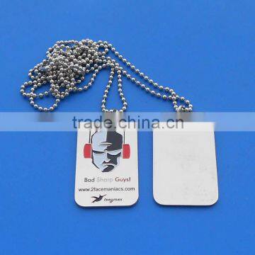 personalized stainless steel dog tag pendant with 60cm ball chain necklace