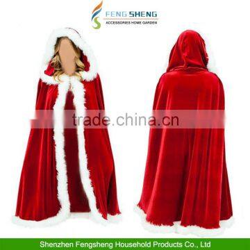 New Womens Christmas Adult Mrs Santa Claus Dress Cappa Cloak Cape Fancy 1