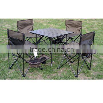 5 PCS Garden Furniture Cast Aluminium Camping Folding Table Chair photo-3