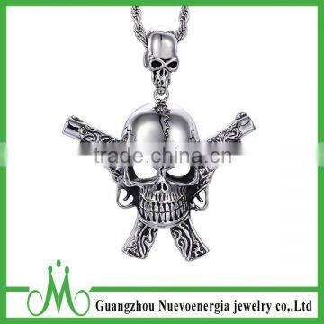 Jewellery wholesale price double skull pendant for men punk pendant jewellery