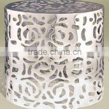 Aluminium metal round stool/Antique aluminium metal decorative round stool