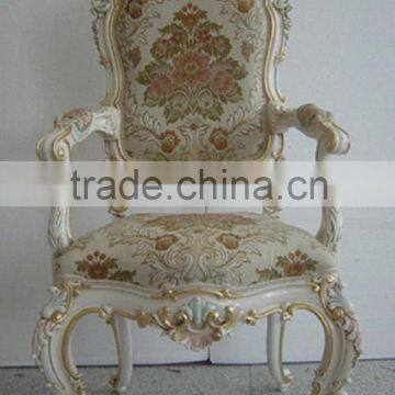 Elegant white carving fabric dining chair XY4821