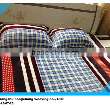 Warm feeling polyester flannel/coral pillowcase and bedsheet b