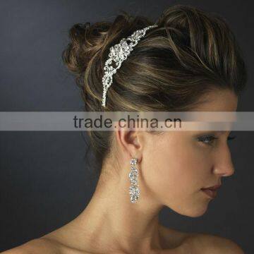 Silver Plated Crystal Bridal Headband Rhinestone Wedding Headpiece