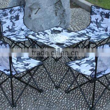 Foldable beach table and chairs