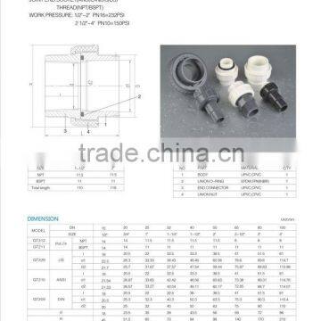 plastic pvc pipe female connector grey