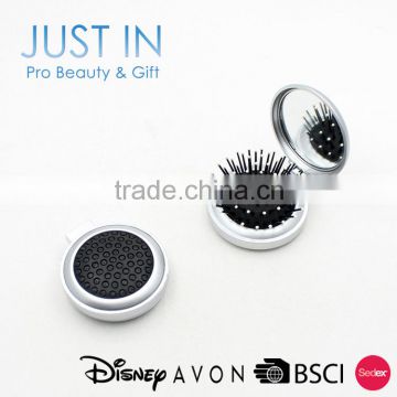 Hot Sale Plastic Travel Portable Makeup Mirror With Brush