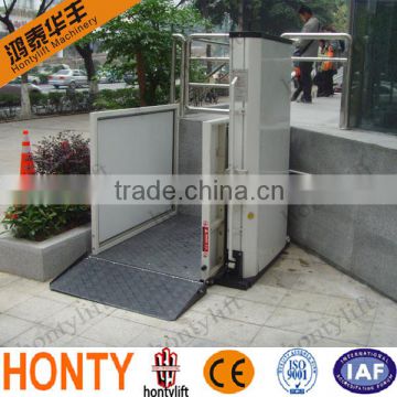 outdoor vertical 300kg obstacle-free commercial wheelchair lift with CE