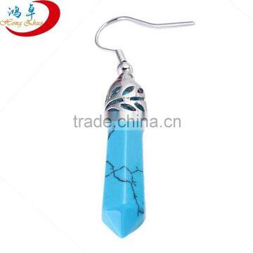 Colorful Stone Pendant Crystal Drop Earrings For Women Girls Bijoux Blue Jewelry
