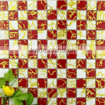 mirror glass mosaic- 25X25mm square mix color glass mosaic