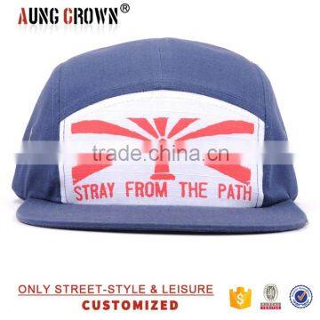 Customer design cheap 5 panel cotton hat printed