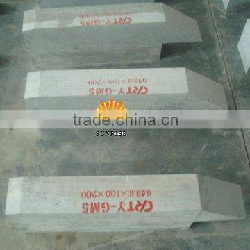 Refractory Bruner Block Hearth Fused Cast Skid Rail Blocks For Skid Rail Furnace