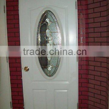 Nice design oval panel steel wooden edge door in China