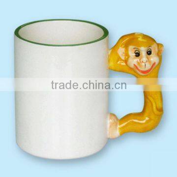 11oz Animal Mug(Monkey)/ Sublimation Mug/Coated Mug/Gift Mug /Photo Mug/Dye Sub Mug/Heat Transfer Mug/