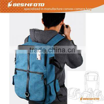 High Quality Professional Modern Canvas Camera Backpack Bag for 15 inch Laptop