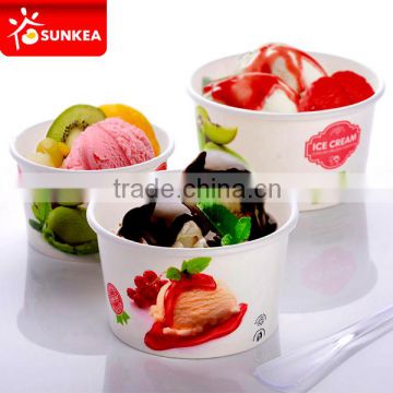 Ice cream paper cup with lid spoon