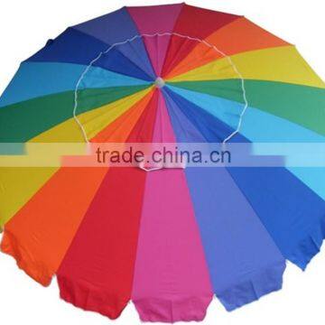 Upgrade Rainbow Color Polyester Windproof Garden/Beach Umbrella photo-2