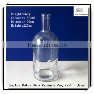 500ml round shape red wine glass bottles